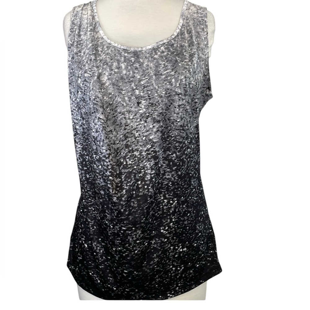 MICHAEL Michael Kors Sleeveless Sequin Illusion Ombré Top Womens Size Large